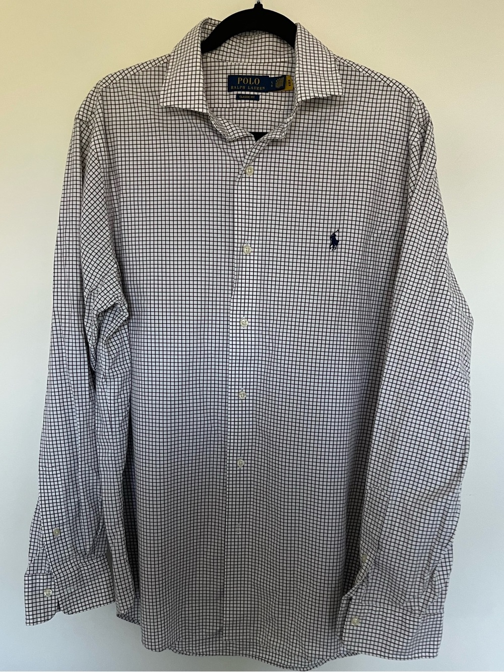 Polo by Ralph Lauren Navy & White Windowpane Dress Shirt